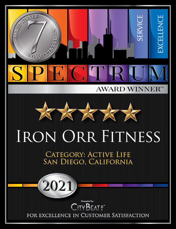 Voted 2021 Best Personal Trainer San Diego Iron Orr Fitness Outdoor Gym San Diego Award