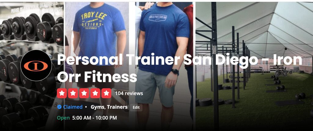 Personal Trainer San Diego Yelp reviews