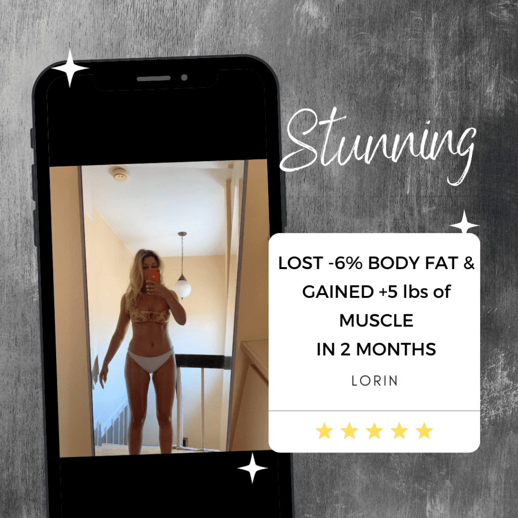 Weight lifting and strength program with our personal trainers helped Lorin lose 6% body fat in just 2 months with a Personal Trainer San Diego
